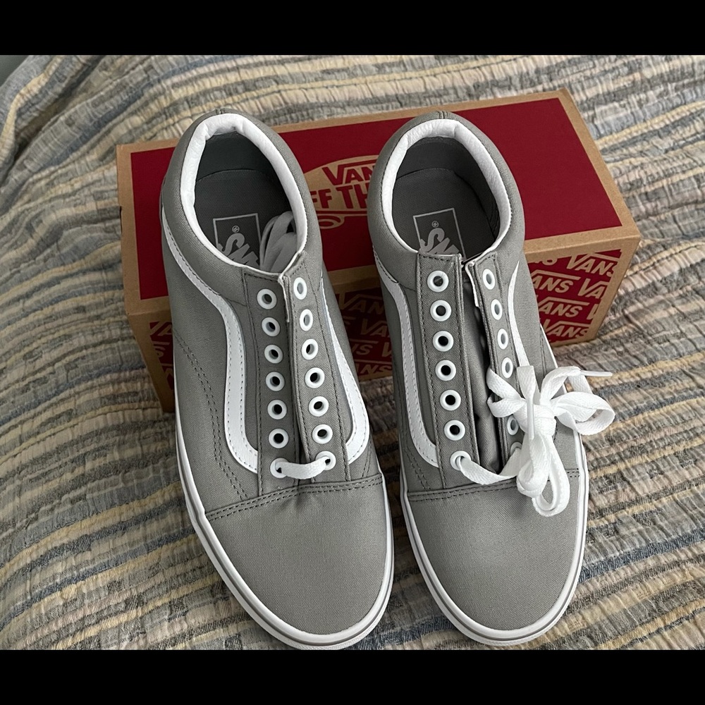 One pair of light grey mens vans.  Brand new